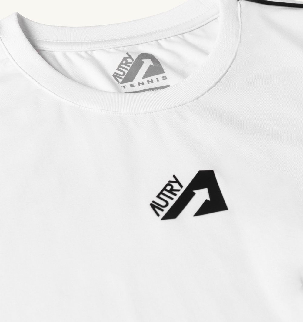 White Autry Tennis T-shirt Contrast Piping | SIALMK518