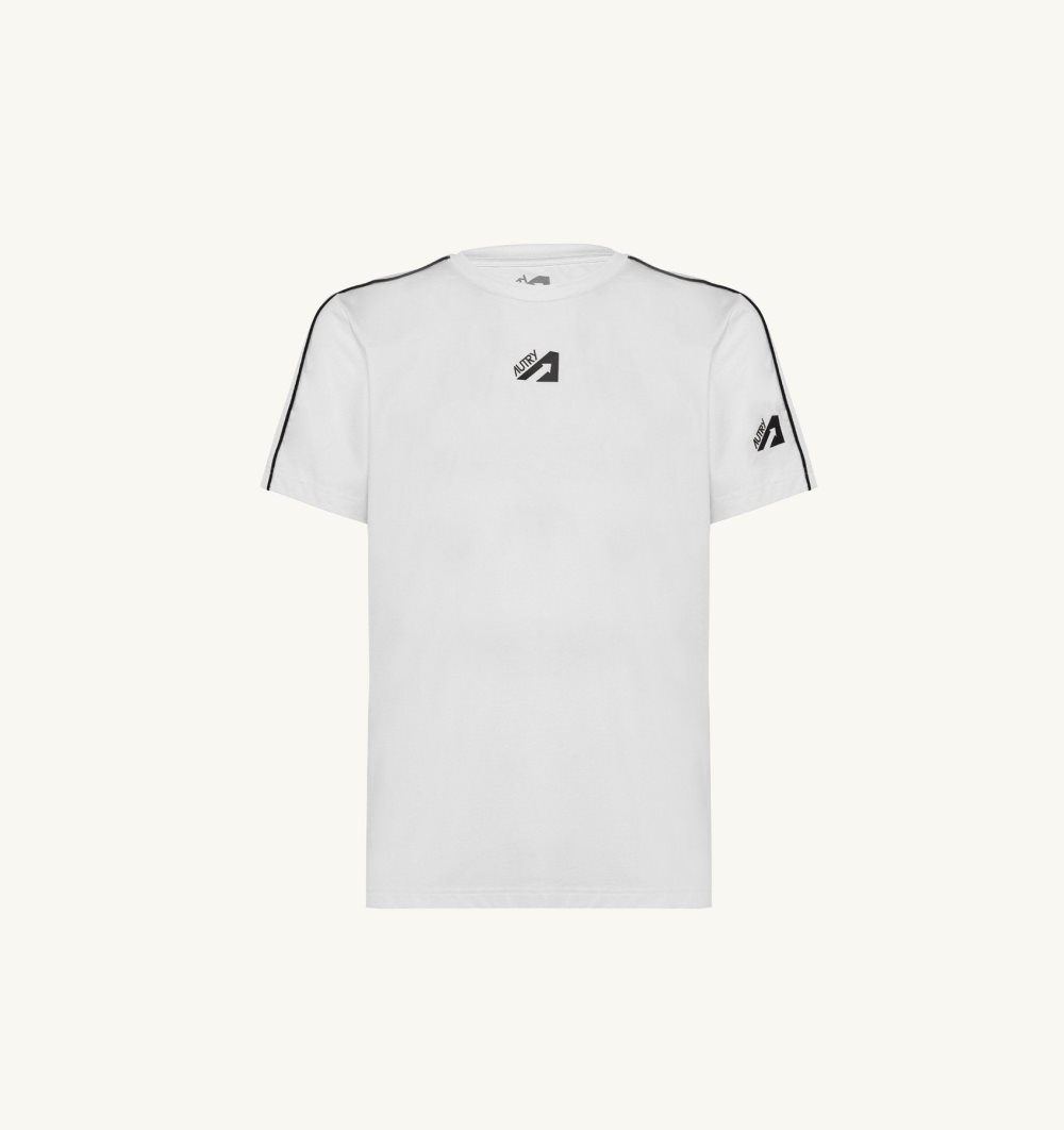 White Autry Tennis T-shirt Contrast Piping | SIALMK518