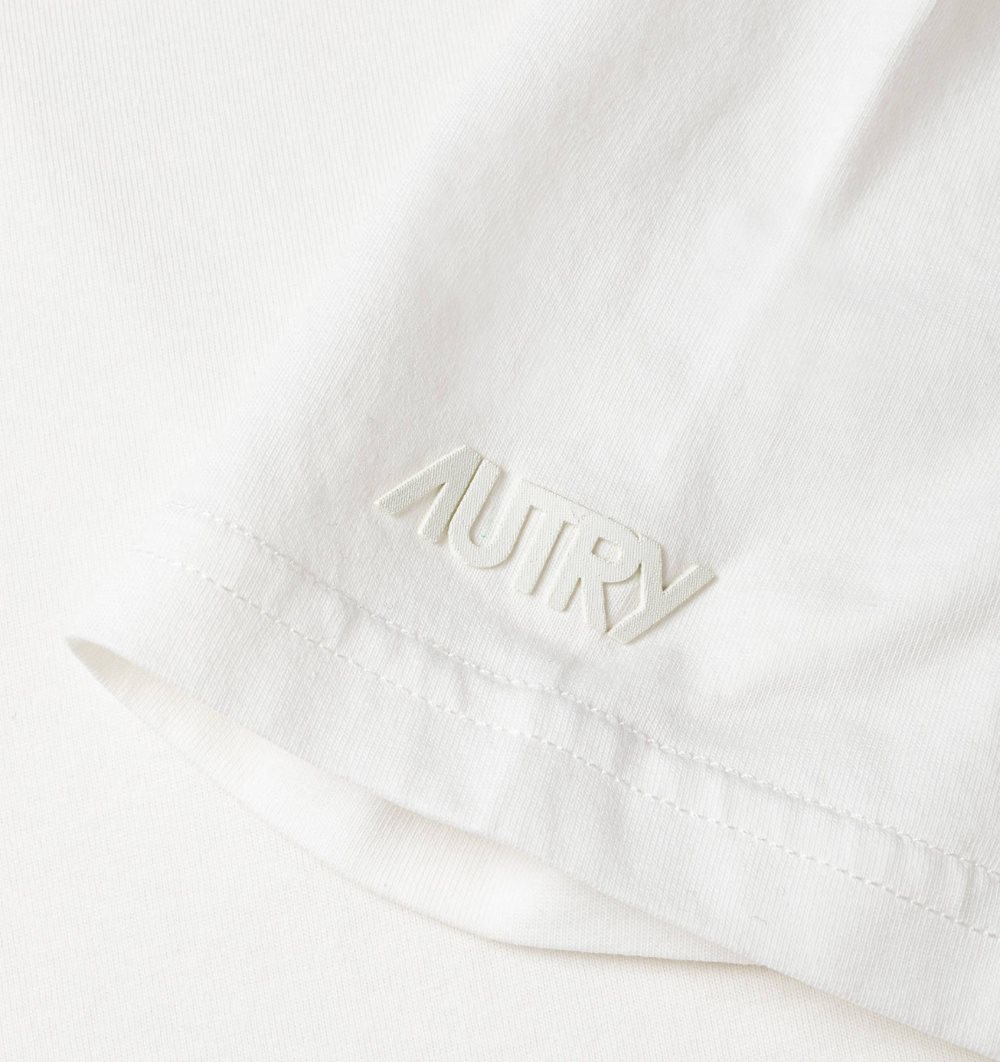 White Autry T-shirt Cotton Jersey Logo | JIUFTM705