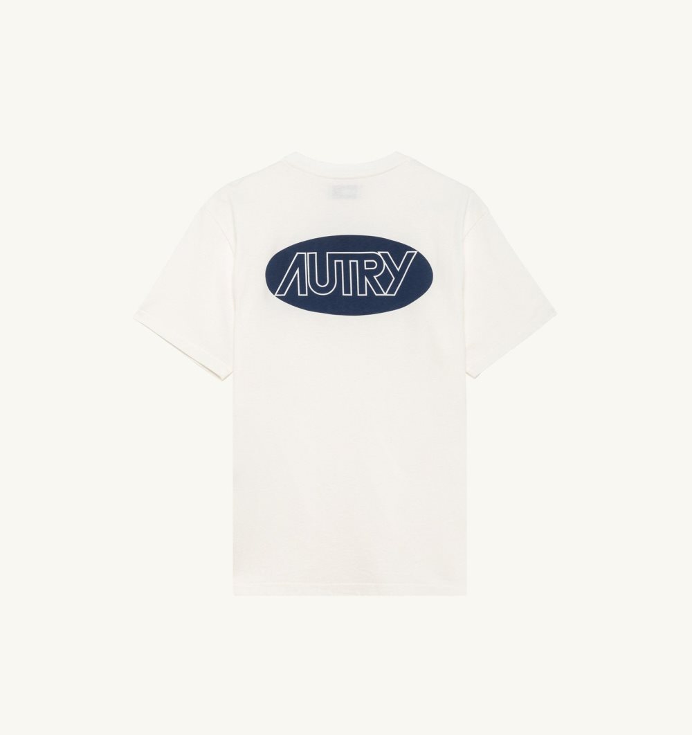 White Autry T-shirt Cotton Printed Logo | XSZQYU218