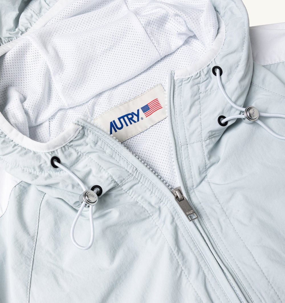 White / Blue Autry Anorak Jacket Nylon | JCRTMD136