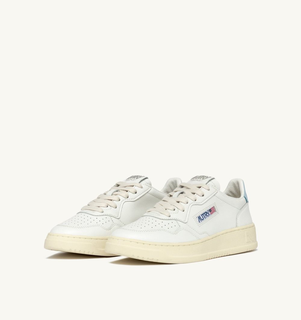 White / Blue Autry Medalist Low Sneakers Leather | ILFZGJ416