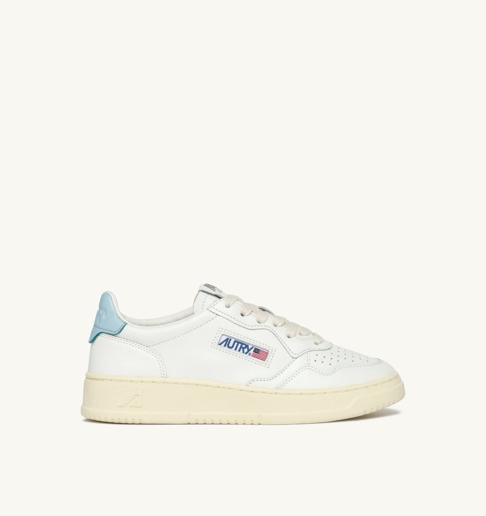 White / Blue Autry Medalist Low Sneakers Leather | ILFZGJ416