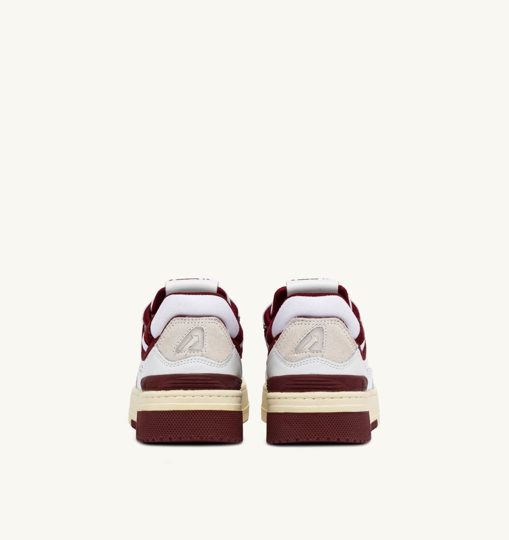 White / Burgundy Autry Clc Sneakers Leather | LBPHTG837