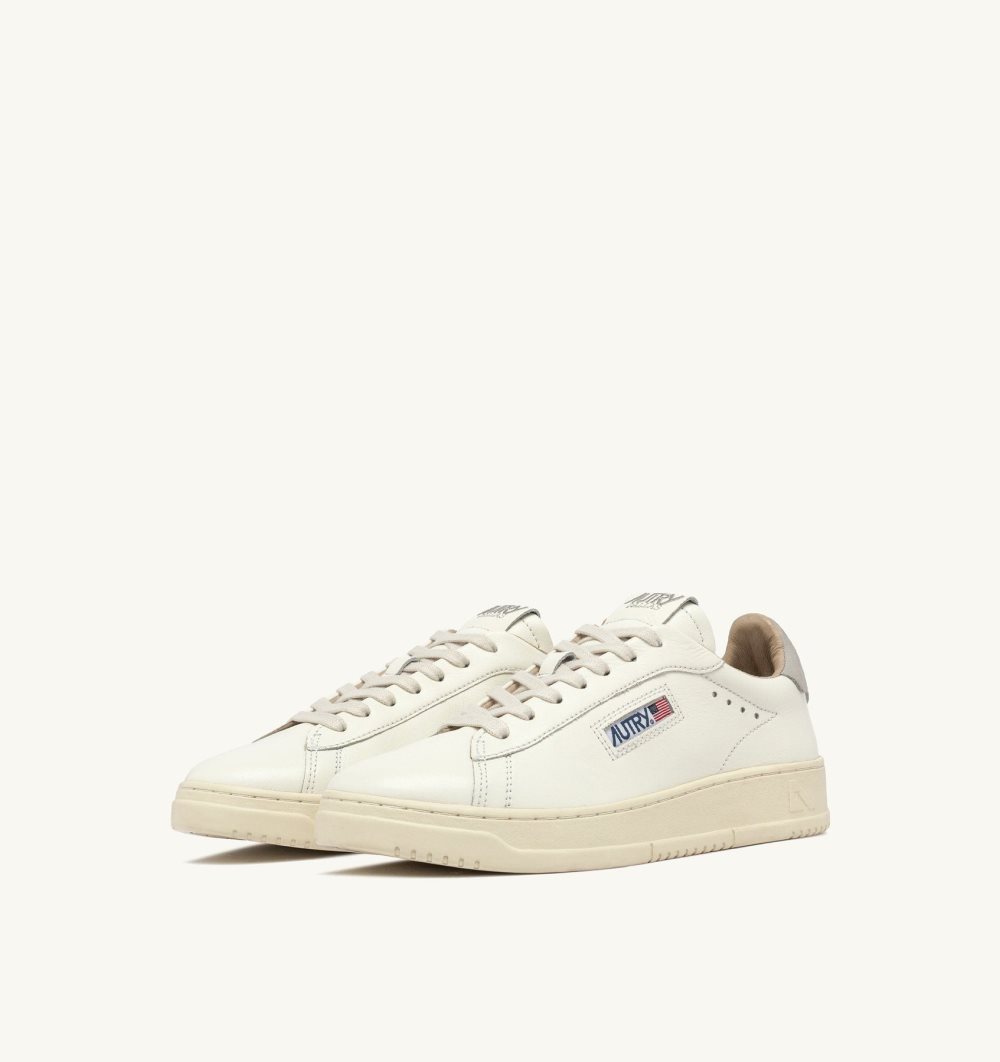 White / Grey Autry Dallas Low Sneakers Vapor Leather | QYSGHD074