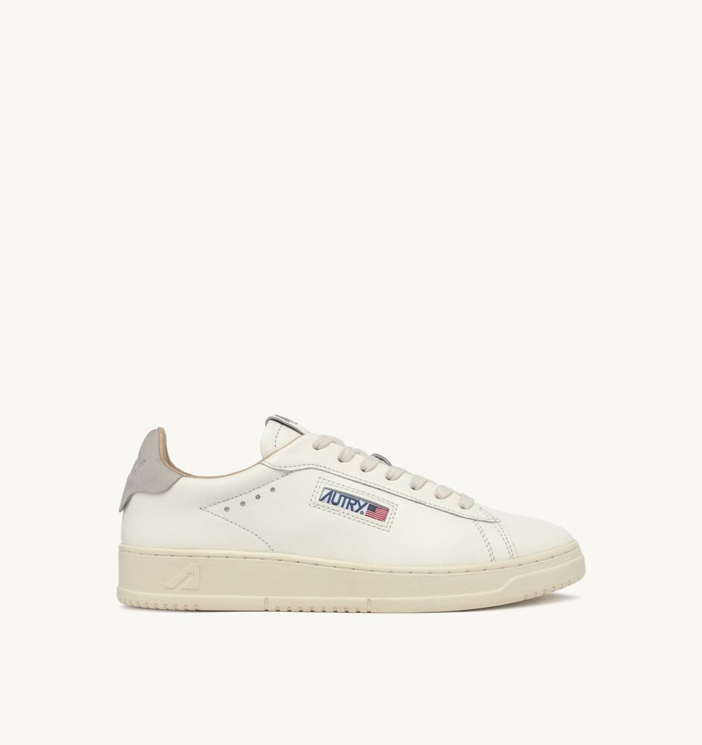 White / Grey Autry Dallas Low Sneakers Vapor Leather | QYSGHD074