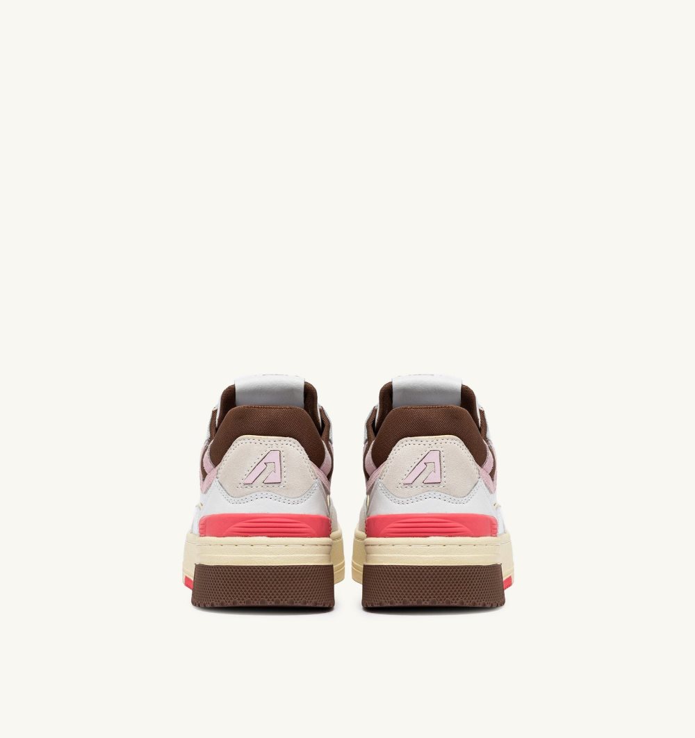 White / Pink Autry Clc Low Sneakers Leather | GQIDPM492