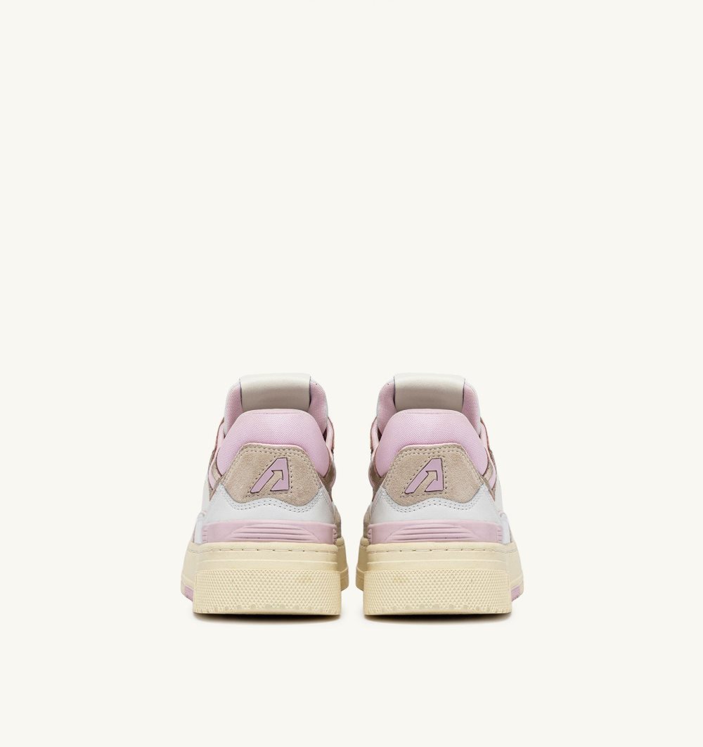 White / Pink Autry Clc Low Sneakers Leather | WXENVZ457