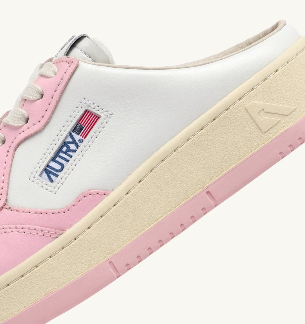 White / Pink Autry Medalist Sabot Sneakers Blushing Bride Leather | BHXZMY503