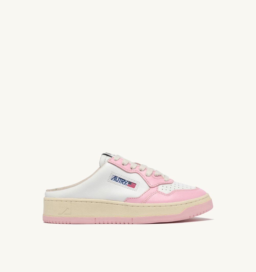 White / Pink Autry Medalist Sabot Sneakers Blushing Bride Leather | BHXZMY503