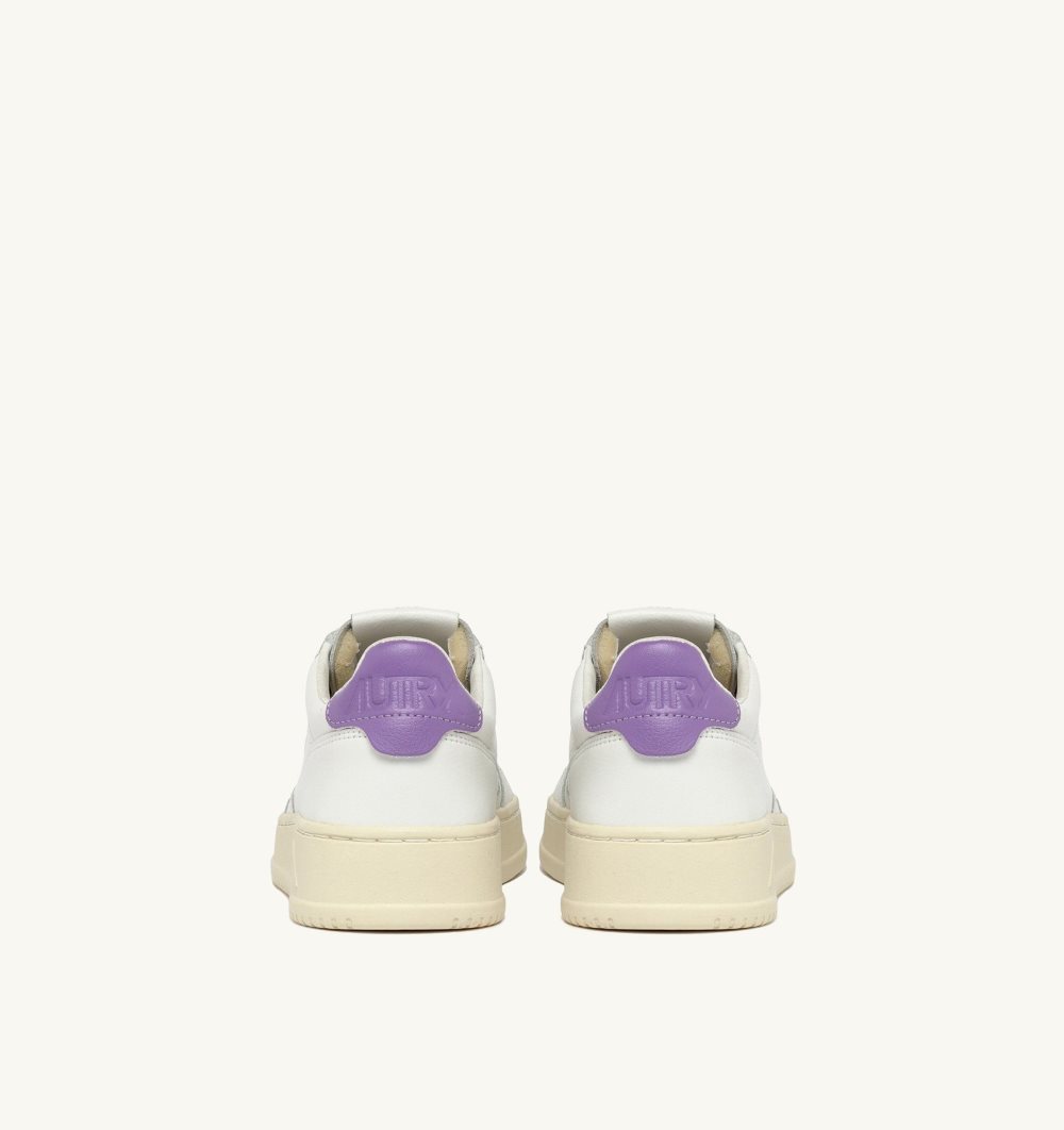 White / Purple Autry Medalist Low Sneakers Leather | OFHBXA234