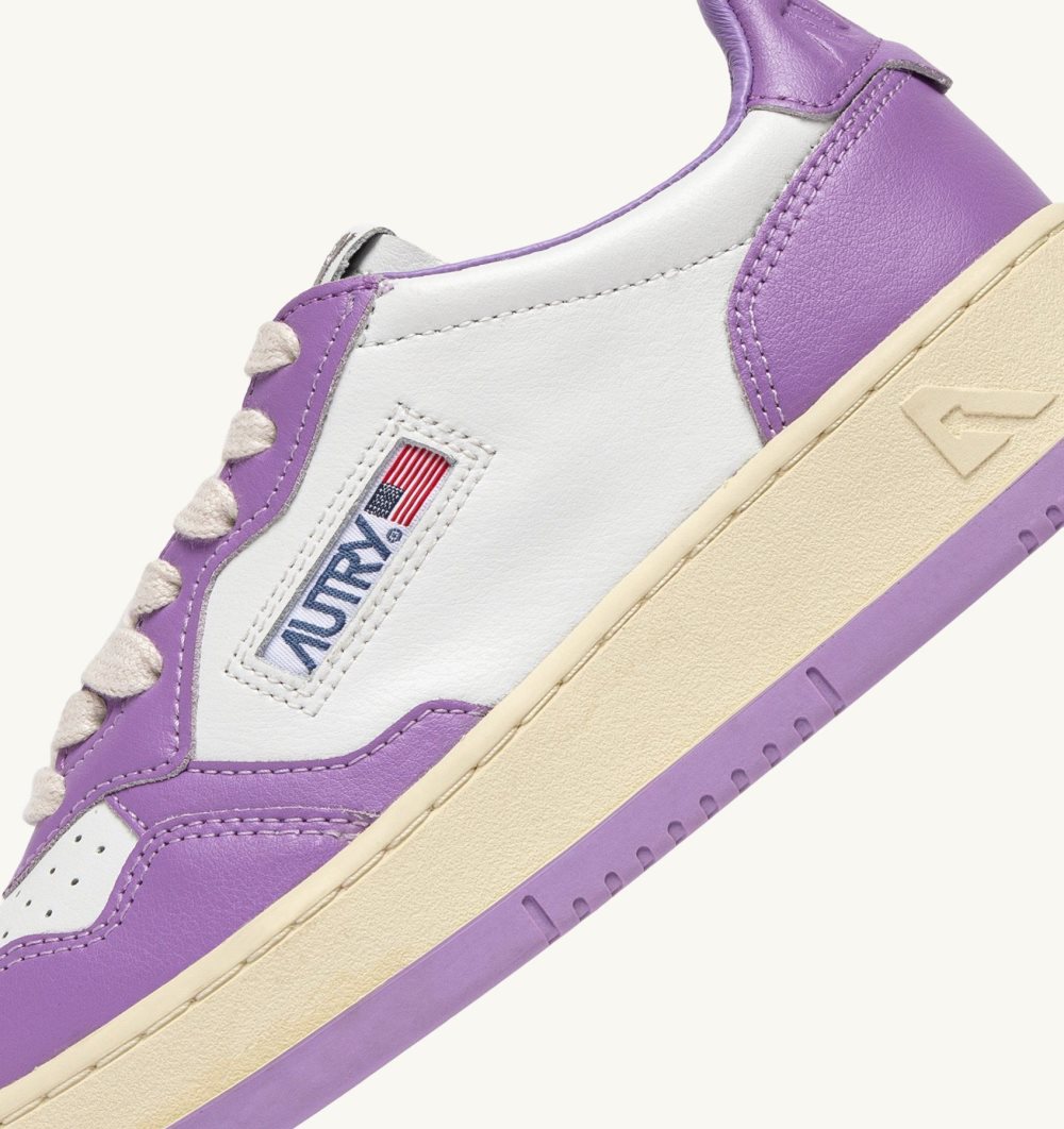 White / Purple Autry Medalist Low Sneakers Leather | QRYVLE528