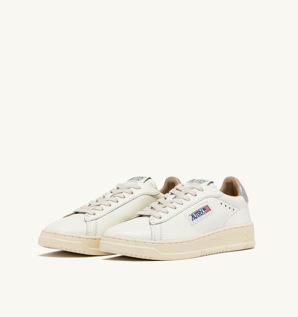 White / Silver Autry Dallas Low Sneakers Leather | ZGKWPN825