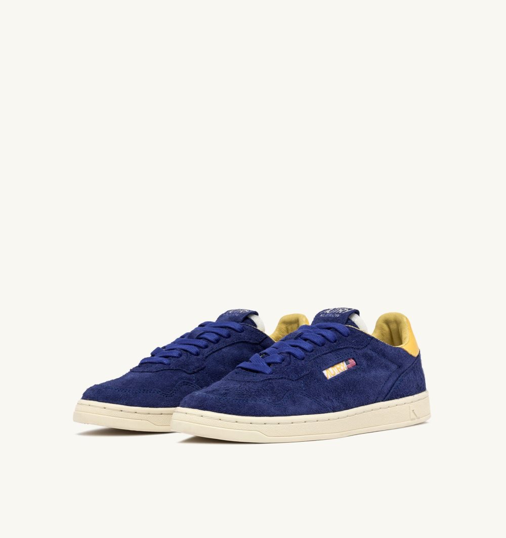 Yellow / Blue Autry New Flat Low Sneakers Lanzuli Dandelion Suede | PZKOBH692