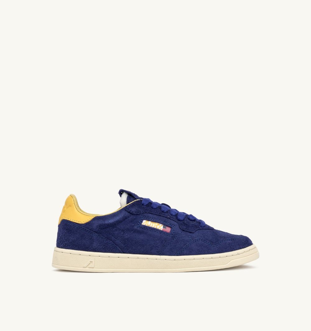 Yellow / Blue Autry New Flat Low Sneakers Lanzuli Dandelion Suede | PZKOBH692