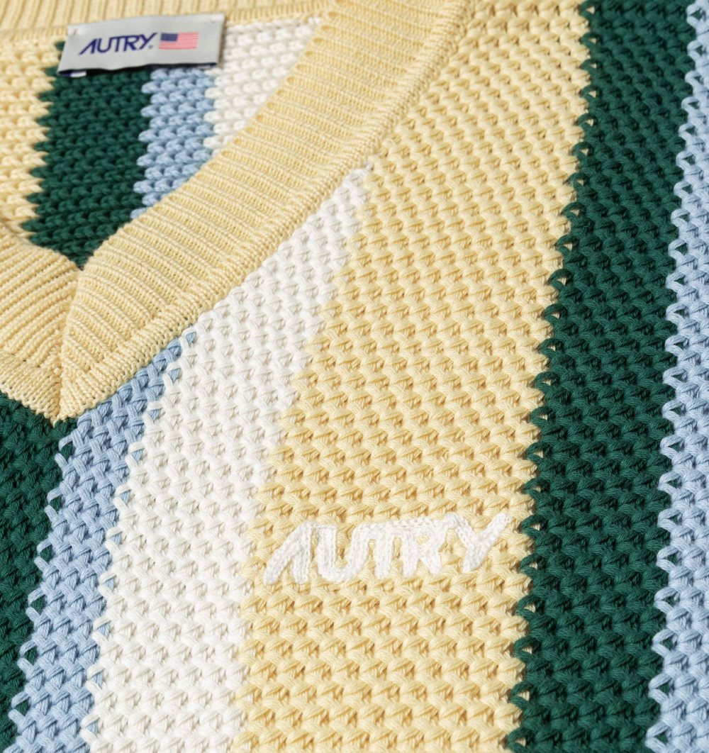 Yellow / Green Autry Cotton Knit Vest | GIONYP482